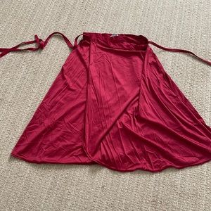 Vintage Red Silk Wrap Skirt